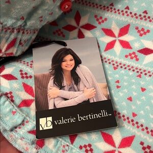 Valerie Bertinelli Festive Blue and Red Pajama Set